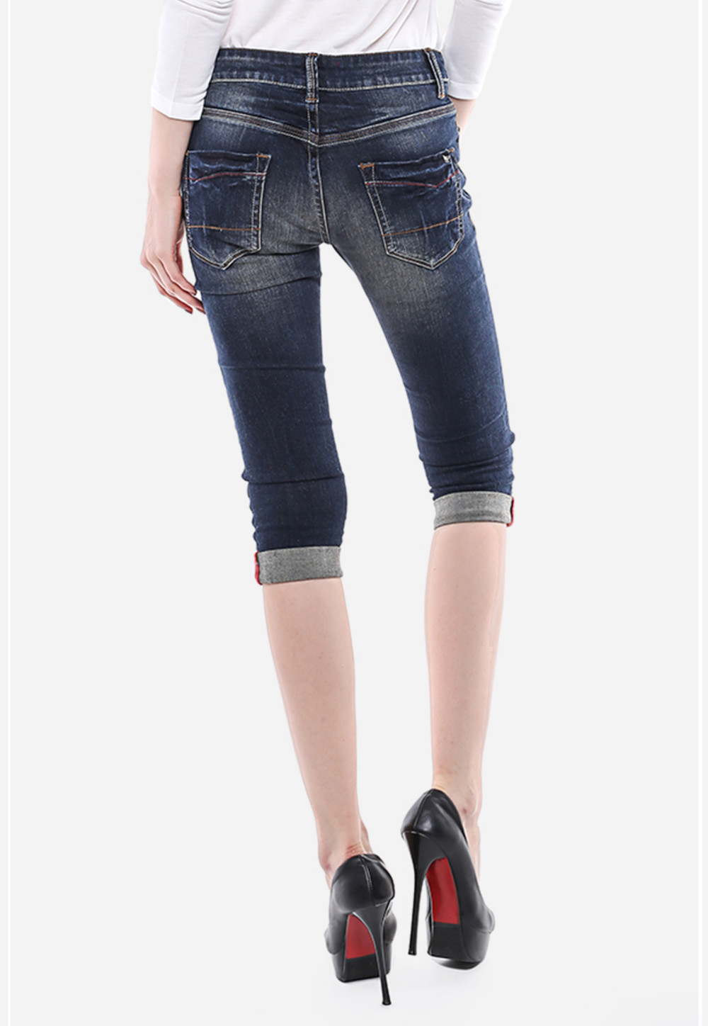  Celana  Capri Biru  Abu Slim Fit Jeans Premium